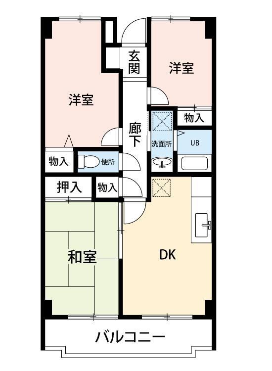 エクセルハイツＫＥＹＡＫＩ 302号室 間取り