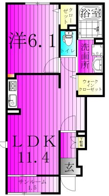 花水木の里B 101号室 間取り