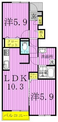 メゾン・プラシードⅡ 101号室 間取り