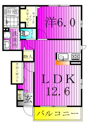 ベル　ハーモニー 102号室 間取り
