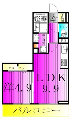 フェリーチェおおたかの森Ⅱ 102号室 間取り