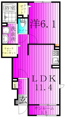 花水木の里C 103号室 間取り