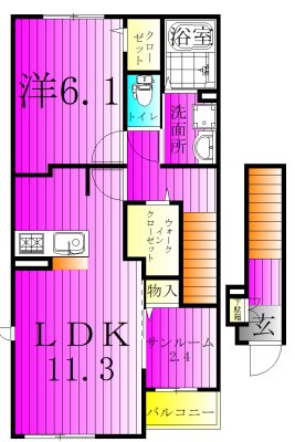 花水木の里C 201号室 間取り