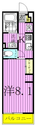 リブリ・フェリス　エム 107号室 間取り