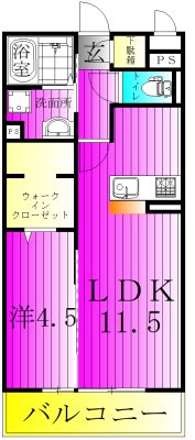 ロータス我孫子　A棟 103号室 間取り