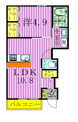 クレール松葉Ⅲ 101号室 間取り