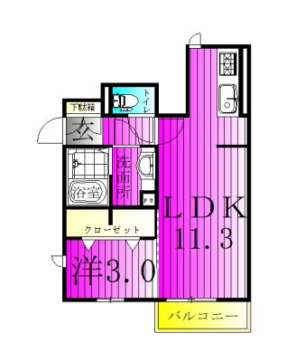 クレスト 102号室 間取り