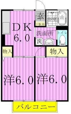セジュール元山Ⅱ 203号室 間取り