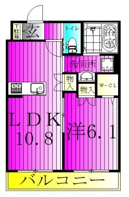 グランツ鎌ヶ谷WEST 105号室 間取り