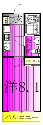 VISTA柏 103号室 間取り