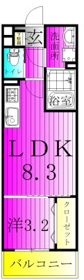 プレジデンス.Ⅲ 203号室 間取り