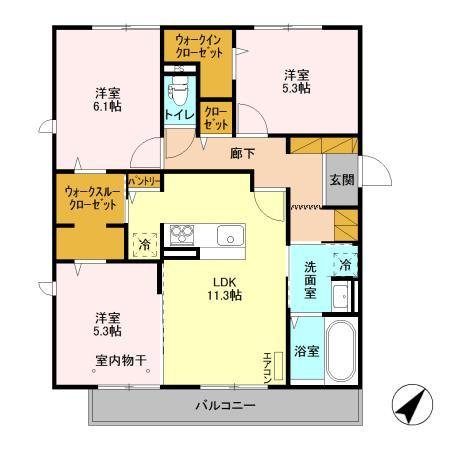ベリーナ 306号室 間取り