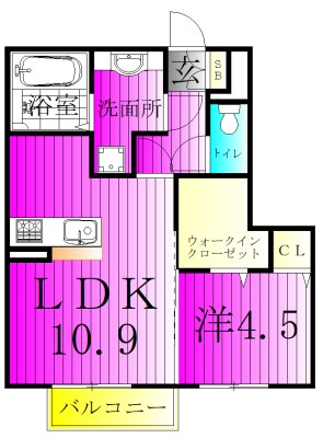 メルベーユおおたかの森2号棟 105号室 間取り