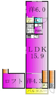 Like高野山C棟 201号室 間取り