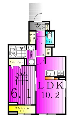 アリウムB 101号室 間取り