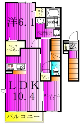 カーサ　モデラート 204号室 間取り