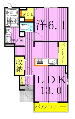 ノアＢ 102号室 間取り