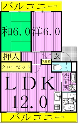パークシティ白扇　１号棟 203号室 間取り