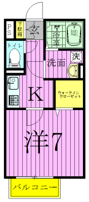 ハーモニィ梅郷 102号室 間取り