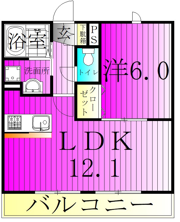 グランドソレイユ  303号室 間取り