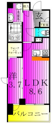 dearestⅢ 201号室 間取り