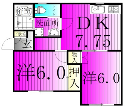 雅弐番館 105号室 間取り