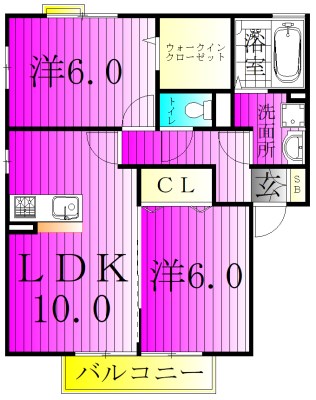 ソレアードＡ棟 201号室 間取り