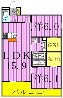 カサミエント 203号室 間取り
