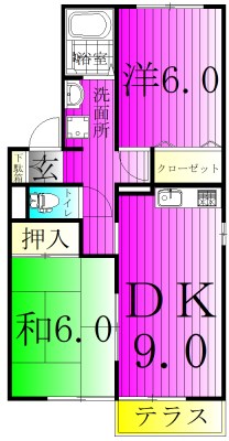 ロイヤルガーデン・サウスA 101号室 間取り