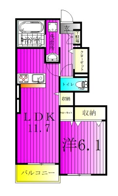 フェニックス　A 104号室 間取り
