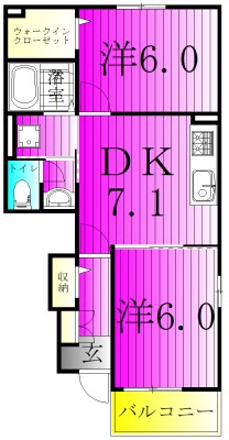 カトル・セゾンA 104号室 間取り