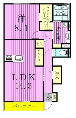 サニーウェルＢ 101号室 間取り
