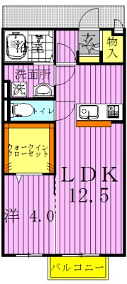 ロイヤルサントビー 102号室 間取り