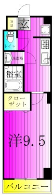 パレスウィンマキ 102号室 間取り