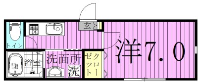 プレジールⅠ 102号室 間取り