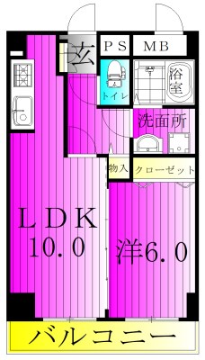 グラース 402号室 間取り