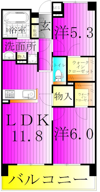 ベルヴュコート柏 404号室 間取り