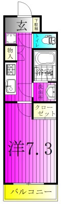 カーサオリーヴ 105号室 間取り