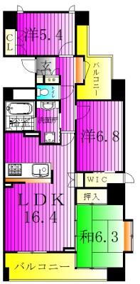 ローレルコート南柏 603号室 間取り