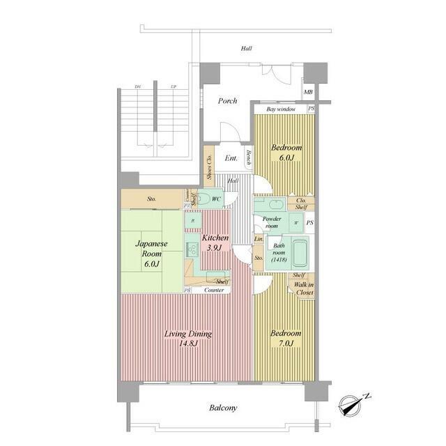 レーベンハイム東松戸カーサコンプレアンノ 508号室 間取り