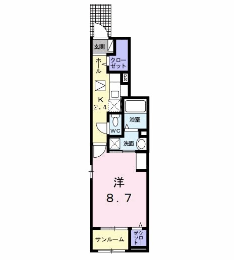 グランツYHⅠ 102号室 間取り