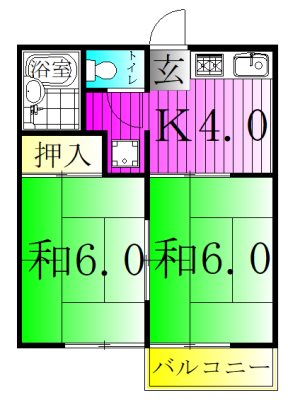クロノス五香南　B棟 202号室 間取り
