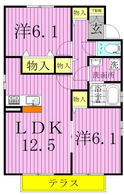 ビューフォレストB 間取り