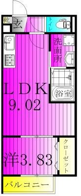 CRASTINE野々下 101号室 間取り