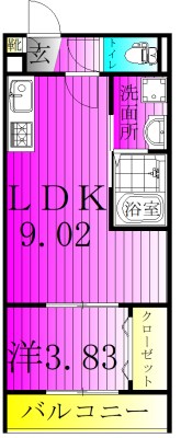 CRASTINE野々下 302号室 間取り