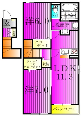 ロジュマン壱番館 201号室 間取り