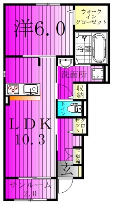 ロジュマン弐番館 101号室 間取り