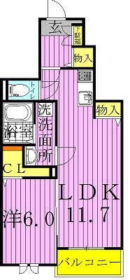 やまと.Ｍ 103号室 間取り