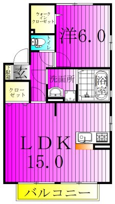 ロイヤルヒルズ春日B 202号室 間取り