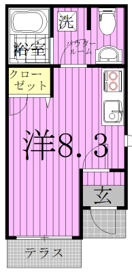 ララ・フォレスト 102号室 間取り